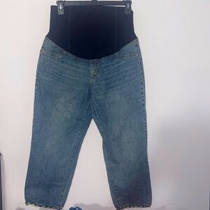 Isabel maternity over belly croped vintage straight maternity jeans size 14